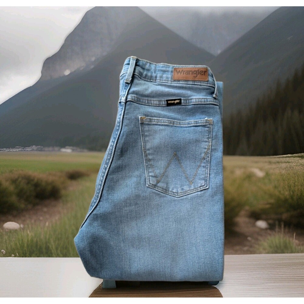 WRANGLER DENIM BLUE JEANS WOMEN'S SZ 2-26x32 HI-RISE BOLD BOOT STRETCH EUC